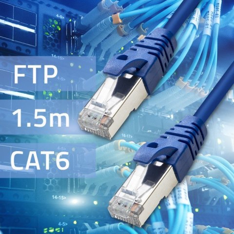 Qoltec Kabel Patchcord FTP | CAT6 | 2 x RJ-45 | 1.5m | High speed | Gold