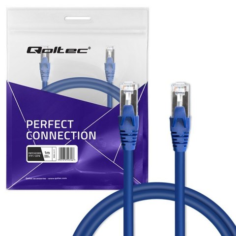 Qoltec Kabel Patchcord FTP | CAT6 | 2 x RJ-45 | 1m | High speed | Gold