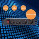 Qoltec Aluminiowa Listwa zasilająca PDU do RACK 10'' | 1U | 16A | 4xFRENCH | 1.8m