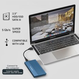 Qoltec Aluminiowa Obudowa | Kieszeń na dysk SSD HDD 2.5