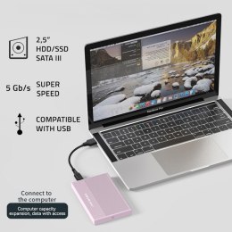Qoltec Aluminiowa Obudowa | Kieszeń na dysk SSD HDD 2.5