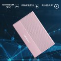 Qoltec Aluminiowa Obudowa | Kieszeń na dysk SSD HDD 2.5" | SATA | USB 3.0 | Super speed 5Gb/s | 2TB | Różowy