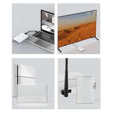 Qoltec Aluminiowa Obudowa | Kieszeń na dysk SSD HDD 2.5" | SATA | USB 3.0 | Super speed 5Gb/s | 2TB | Srebrny
