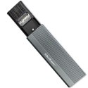 Qoltec Aluminiowa Obudowa | Kieszeń na dysk SSD M.2 | SATA | NGFF | USB-C | Super speed 6Gb/s | 2TB | Szary