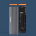 Qoltec Aluminiowa Obudowa | Kieszeń na dysk SSD M.2 | SATA | NGFF | USB-C | Super speed 6Gb/s | 2TB | Szary