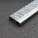 Qoltec Aluminiowa Obudowa | Kieszeń na dysk SSD M.2 | SATA | NGFF | USB-C | Super speed 6Gb/s | 2TB | Szary