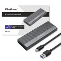 Qoltec Aluminiowa Obudowa | Kieszeń na dysk SSD M.2 | SATA | NGFF | USB-C | Super speed 6Gb/s | 2TB | Szary