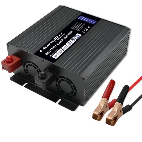 Qoltec Inteligentna profesjonalna ładowarka Monolith do akum. LiFePO4 AGM GEL SLA | 50A | 12V