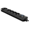Qoltec Listwa antyprzepięciowa | 5 gniazd | 3m