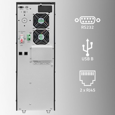 Qoltec Zasilacz awaryjny UPS | 6kVA | 6000W | Power Factor 1.0 | LCD | EPO | On-line