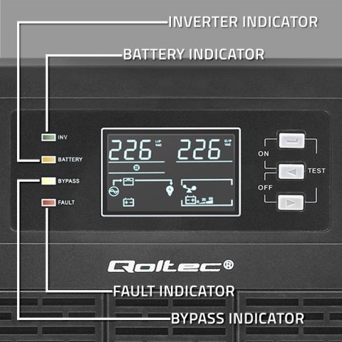 Qoltec Zasilacz awaryjny UPS | 6kVA | 6000W | Power Factor 1.0 | LCD | EPO | On-line