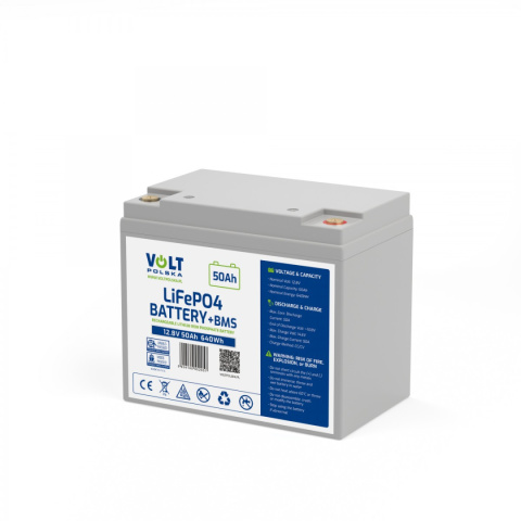 AKUMULATOR LiFePO4 12,8V 50 Ah (50A) + BMS BEZOBSŁUGOWY