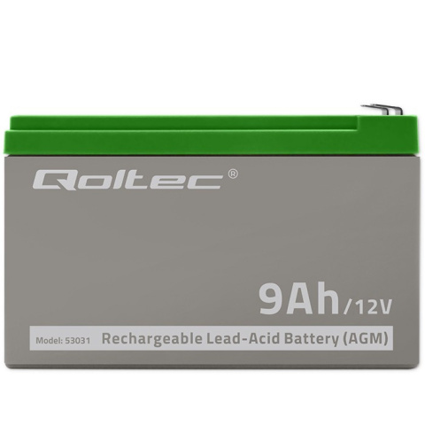 Qoltec Akumulator AGM | 12V | 9Ah | max 135A