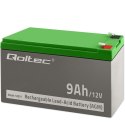 Qoltec Akumulator AGM | 12V | 9Ah | max 135A