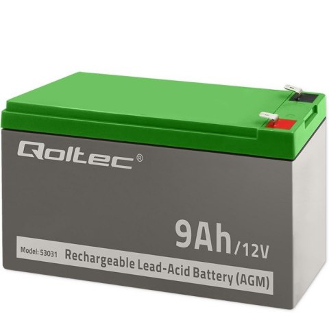 Qoltec Akumulator AGM | 12V | 9Ah | max 135A