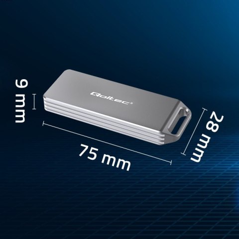 Qoltec Aluminiowa Obudowa | Kieszeń na dysk M.2 SSD | NVMe | PCIe | USB 3.1 | Super speed 10Gb/s | 2TB | Srebrna