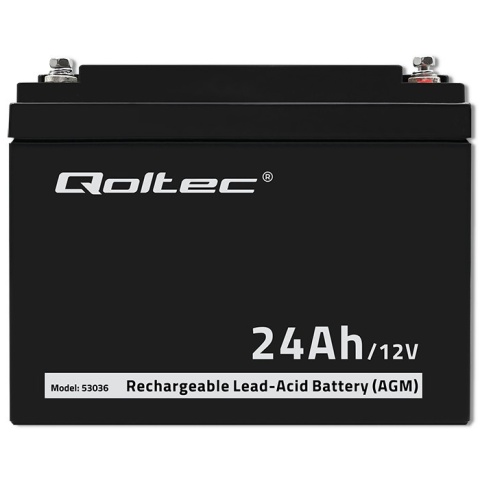 Qoltec Akumulator AGM | 12V | 24Ah | max 360A