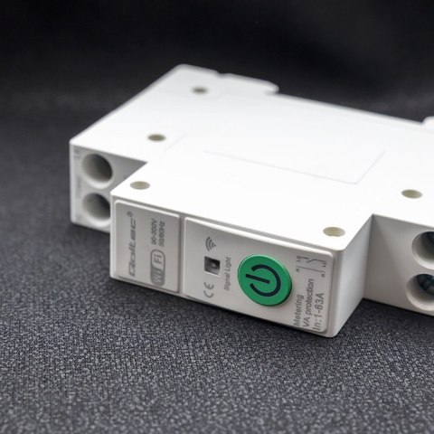 Qoltec Przekaźnik 63A na szynę DIN z licznikiem energii elektrycznej | TUYA | Wi-Fi | SMART LIFE