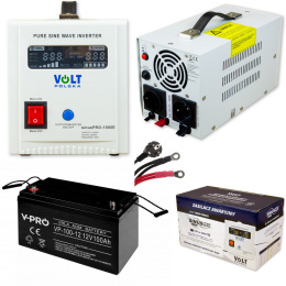 Zasilacz awaryjny Sinus pro 1000E + Akumulator VPRO VRLA 100Ah