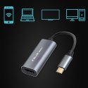 Qoltec Adapter Aluminiowa Przejściówka USB-C na HDMI 4K | 60Hz do Laptop Smartfon