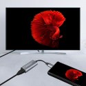 Qoltec Adapter Aluminiowa Przejściówka USB-C na HDMI 4K | 60Hz do Laptop Smartfon