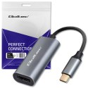 Qoltec Adapter Aluminiowa Przejściówka USB-C na HDMI 4K | 60Hz do Laptop Smartfon