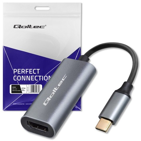 Qoltec Adapter Aluminiowa Przejściówka USB-C na HDMI 4K | 60Hz do Laptop Smartfon