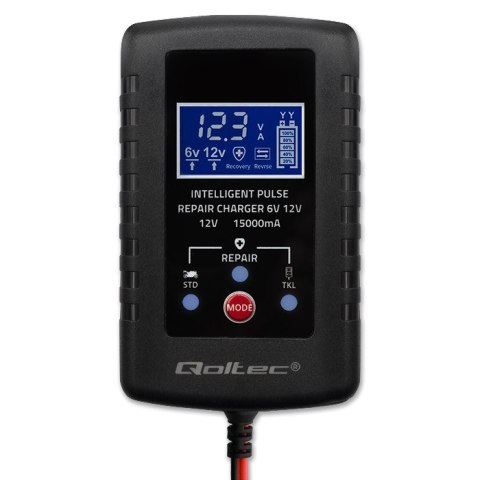 Qoltec Automatyczna ładowarka do akumulatora AGM GEL STD 6V 12V Prostownik 30W