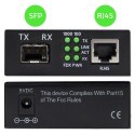 Qoltec Dwukierunkowy Media Konwerter SWITCH Ethernet 1x RJ45 1x SFP| 1000Mb/s | 5V