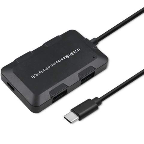 Qoltec Hub USB 3.1 typ C męski | 4x USB 3.0 A żeński | 0.2m