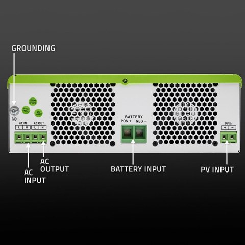 Qoltec Hybrydowy inwerter solarny Off-Grid 3500kW | 100A | 24V | MPPT | Sinus | opcja Wi-Fi | Power Factor 1.0