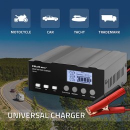 Qoltec Inteligentna mikroprocesorowa ładowarka 12V | 12.6V | 24V | Prostownik z funkcją naprawy do akumulatora AGM GEL LiFePO4 |