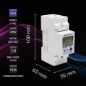 Qoltec Jednofazowy elektroniczny licznik | miernik zużycia energii na szynę DIN | Wi-fi | TUYA | 230V | LCD