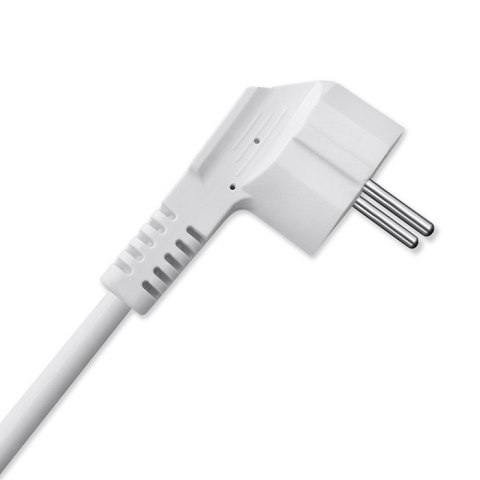 Qoltec Kostka zasilająca przedłużacz 6w1 z podświetlanym włącznikiem | 3x AC | 2x USB | 1x USB-C PD 20W | Biała | Kabel 2m