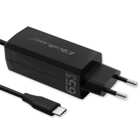 Qoltec Ładowarka sieciowa 65W GaN Super Fast | 5-20V | 3-3.25A | USB 3.1| Laptop | Smartfon | Tablet