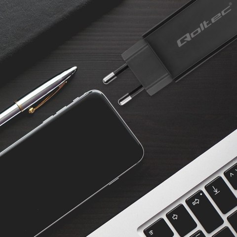 Qoltec Ładowarka sieciowa 90W GaN Super Fast | 5-20V | 3-4.5A | USB-C 3.1 | Laptop | MacBook | Smartfon