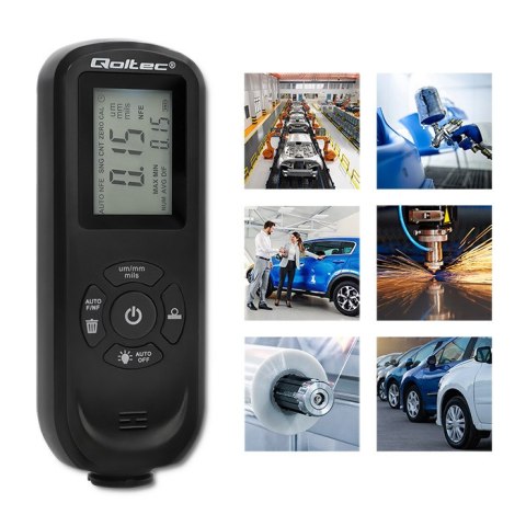 Qoltec Miernik grubości lakieru z wyświetlaczem LCD | 0 ~ 2000um