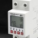 Qoltec Przekaźnik 63A na szynę DIN z licznikiem energii elektrycznej | Timer | Tuya | Wi-Fi | LED