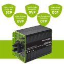 Qoltec Przetwornica solarna Monolith 3w1 z funkcją ładowania AC | MPPT | UPS | ATS | 1000W | 2000W | 12V na 230V | Czysty Sinus