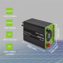 Qoltec Przetwornica solarna Monolith 3w1 z funkcją ładowania AC | MPPT | UPS | ATS | 1000W | 2000W | 12V na 230V | Czysty Sinus