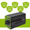 Qoltec Przetwornica solarna Monolith 3w1 z funkcją ładowania AC | MPPT | UPS | ATS | 3000W | 6000W | 12V na 230V | Czysty Sinus
