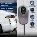 Qoltec Stacja ładowania EV 2w1 Typ2 | 22kW | Wi-fi| TUYA | LCD | RFID | 3 fazy | Wallbox | 5m