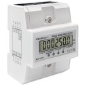 Qoltec Trójfazowy elektroniczny licznik | miernik zużycia energii na szynę DIN | 400V | 100A | LCD | 4P