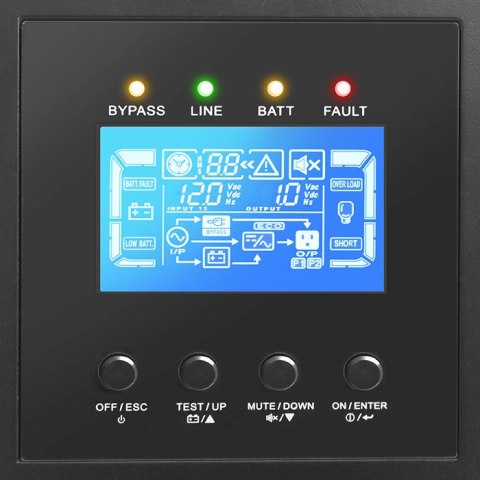 Qoltec Zasilacz awaryjny UPS 3-fazowy | 20kVA | 20kW | LCD | EPO | USB | Power factor 1.0