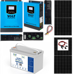 Zestaw Solarny Sinus pro Ultra 1000W/2000VA 2xPanel 500W Aku LiFePO4 100Ah