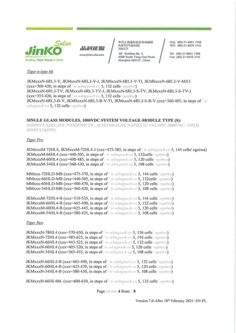 Panel Jinko Solar JKM455N-54HL4R-V 455Wp