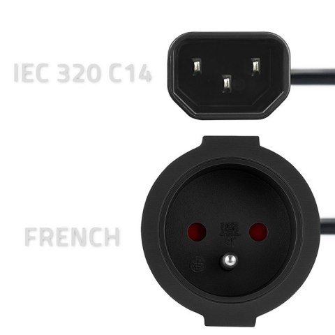 Qoltec Adapter IEC 320 C14/ FRENCH | 0.15m