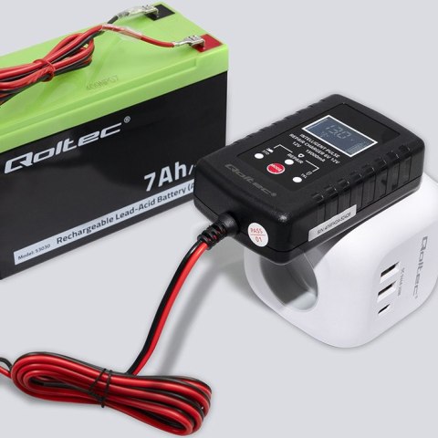 Qoltec Automatyczna ładowarka do akumulatora AGM GEL STD 6V 12V Prostownik 30W