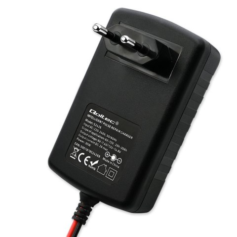 Qoltec Automatyczna ładowarka do akumulatora AGM GEL STD 6V 12V Prostownik 30W