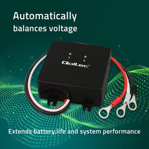Qoltec Balanser napięcia 24V do akumulatorów 2 x 12V | 5A | LiFePO4 AGM GEL